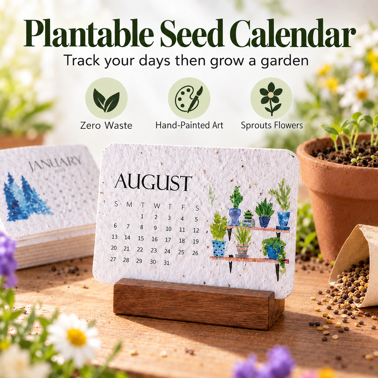 Eco-Friendly Plantable ‘Timeless’ Seed Calendar 2027